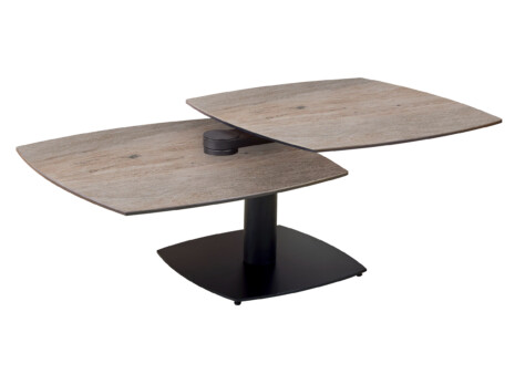 Table basse TONGA Table basse design et moderne marron claire TONGA sur deux étages l Géant du Meuble