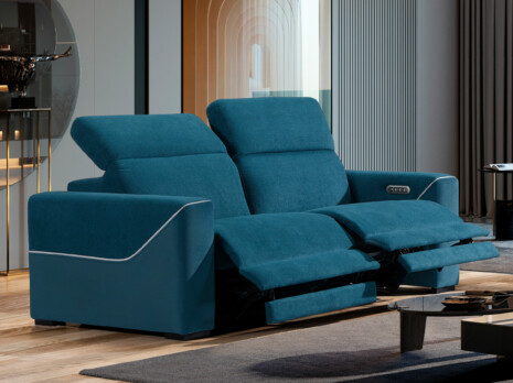 Canapé de relaxation bleu roi / bleu canard SAMOENS CLASSIRIBALTA de Géant du Meuble dans un salon