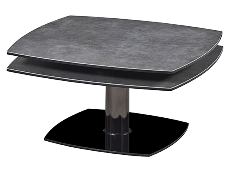 Table basse TONGA Table basse design et moderne gris et noir TONGA sur deux étages superposés l Géant du Meuble