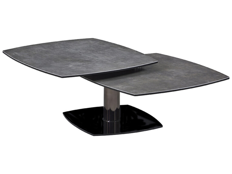 Table basse TONGA Table basse design et moderne gris et noir TONGA sur deux étages l Géant du Meuble