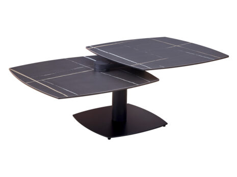 Table basse TONGA Table basse design et moderne noire TONGA sur deux étages l Géant du Meuble
