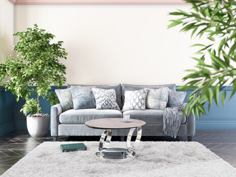 Salon avec canapé et table basse Eolia